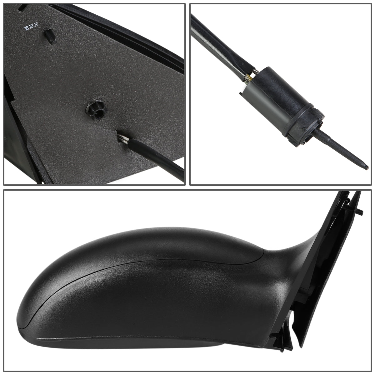 RETROVISOR MIRROR - OEM - 00-02 FORD FOCUS - MANUAL - TEXTURED - BLACK - RIGHT