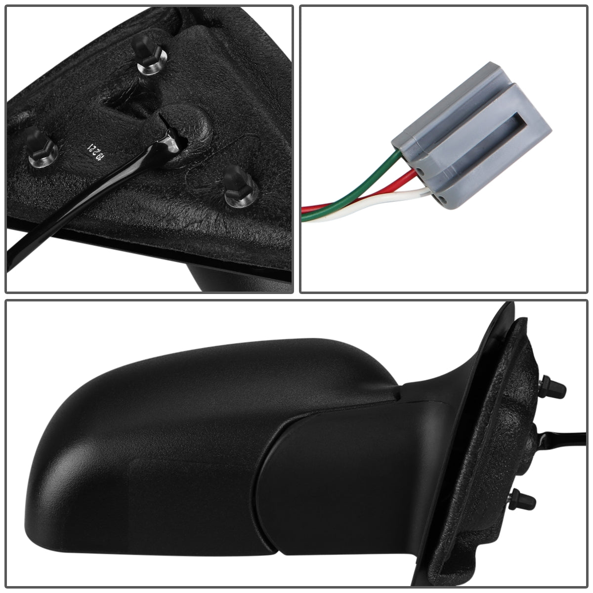 RETROVISOR MIRROR - OEM - 96-05 MAZDA B2300, B2500, B3000, B4000 / 98-05 FORD RANGER - POWERED - TEXTURED - BLACK - RIGHT