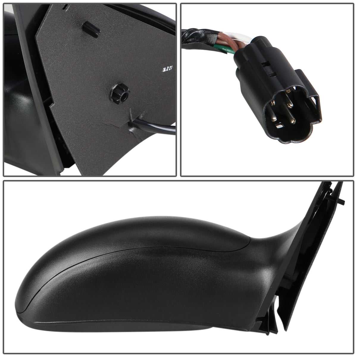 RETROVISOR MIRROR - OEM - 03-07 FORD FOCUS - POWERED - HEATED - TEXTURED - BLACK - RIGHT