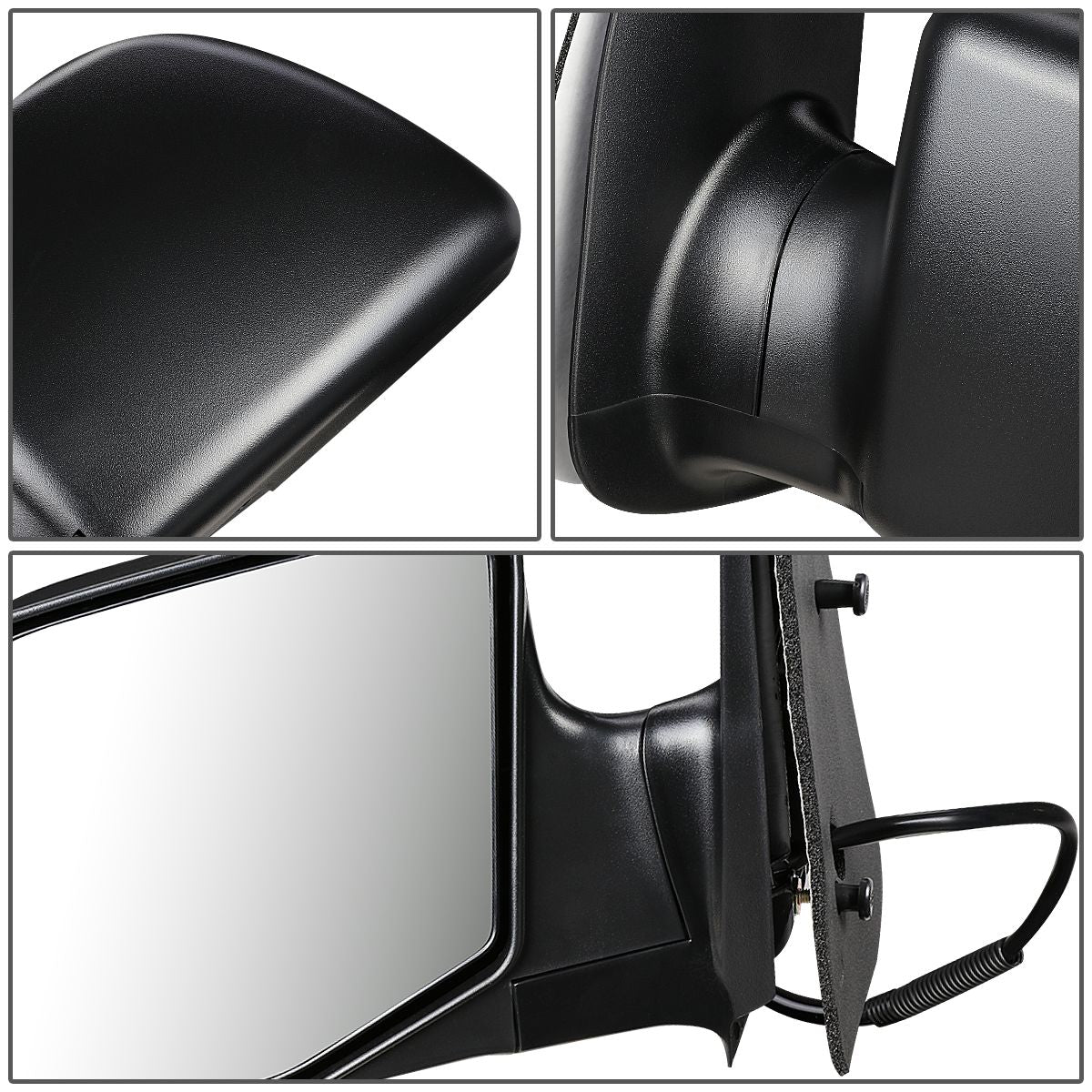 RETROVISOR MIRROR - OEM - 94-04 FORD E-150, E-250, E-350, E-450, E-550 / 99-04 FORD ECONOLINE / 96-99 FORD ECONOLINE SUPER DUTY - POWERED - TEXTURED - BLACK - RIGHT