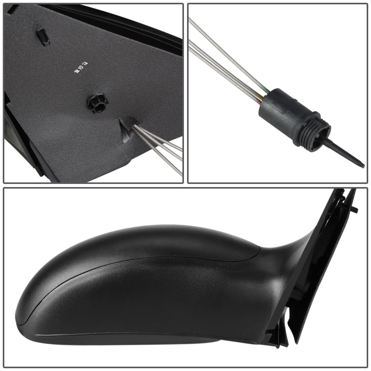 RETROVISOR MIRROR - OEM - 02-07 FORD FOCUS - MANUAL - TEXTURED - BLACK - RIGHT