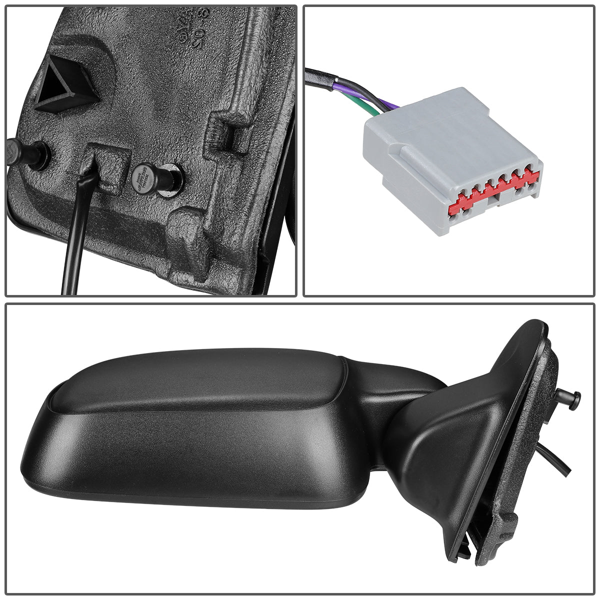 RETROVISOR MIRROR - OEM - 01-07 FORD F-250, F-350, F-450, F-550 SUPER DUTY - POWERED - TEXTURED - BLACK - RIGHT