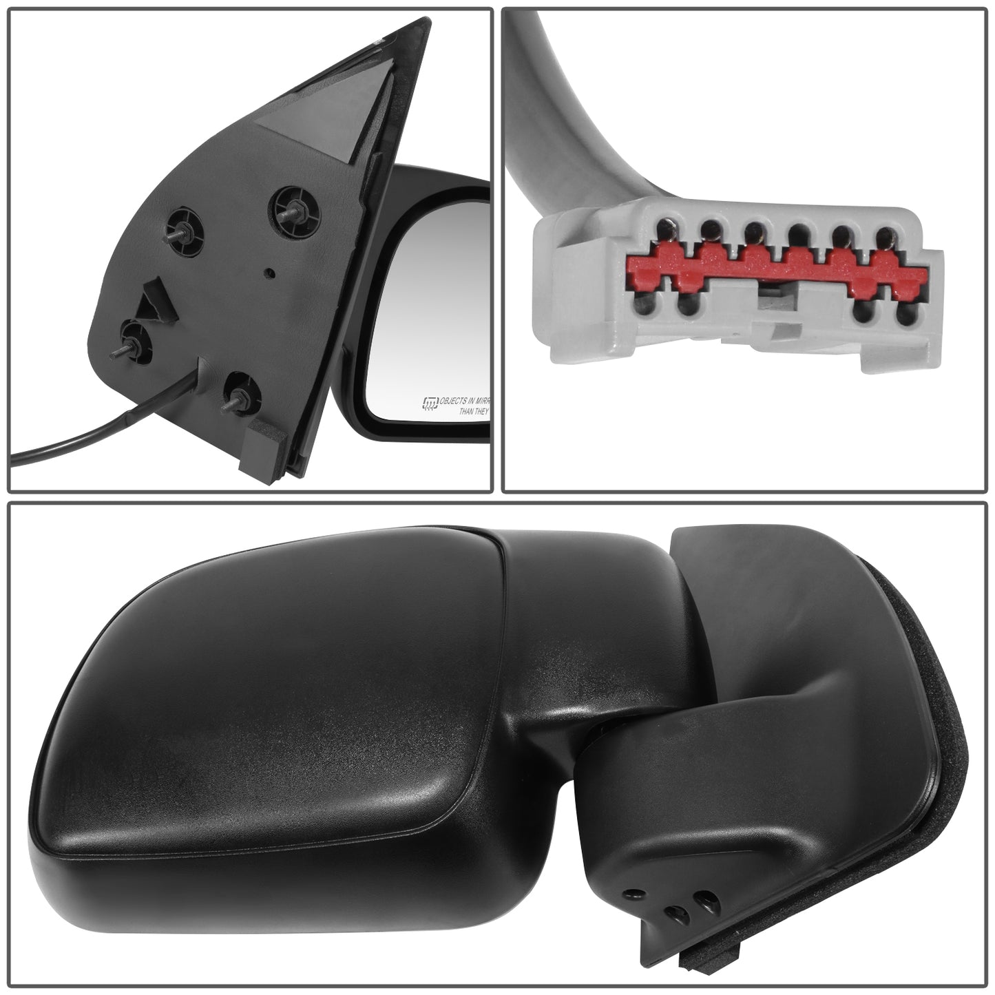 RETROVISOR MIRROR - OE STYLE - FORD EXCURSION 00-05 - WITH POWER WITH HEATED GLASS - PASSENGER SIDE - PAINT TO MATCH - BLACK