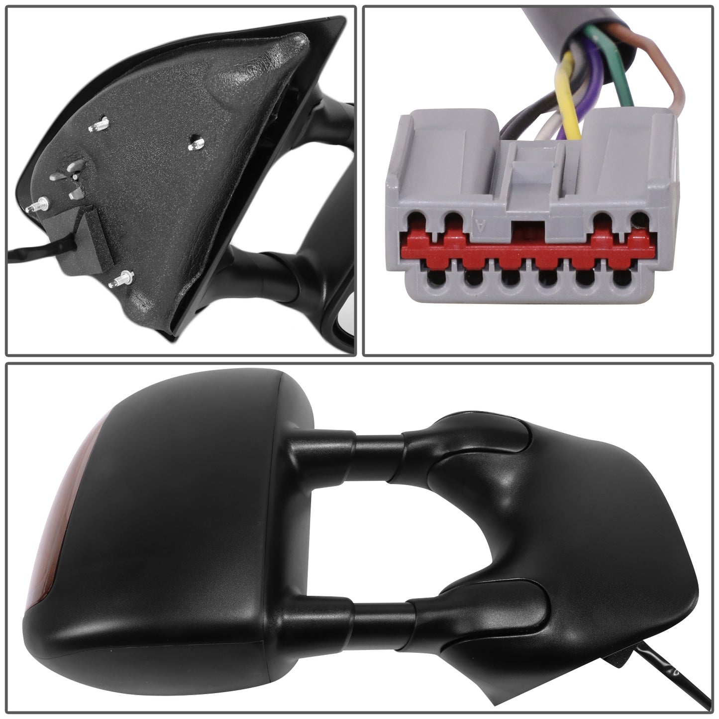 RETROVISOR MIRROR - OE STYLE - FORD EXCURSION 03-05 - FORD F-250 SUPER DUTY 03-07 - FORD F-350 SUPER DUTY 03-07 - FORD F-450 SUPER DUTY 03-07 - FORD F-550 SUPER DUTY 03-07 - WITH POWER WITH HEATED GLASS WITH TURN SIGNAL TEXTURED COVER - PASSENGER SIDE -