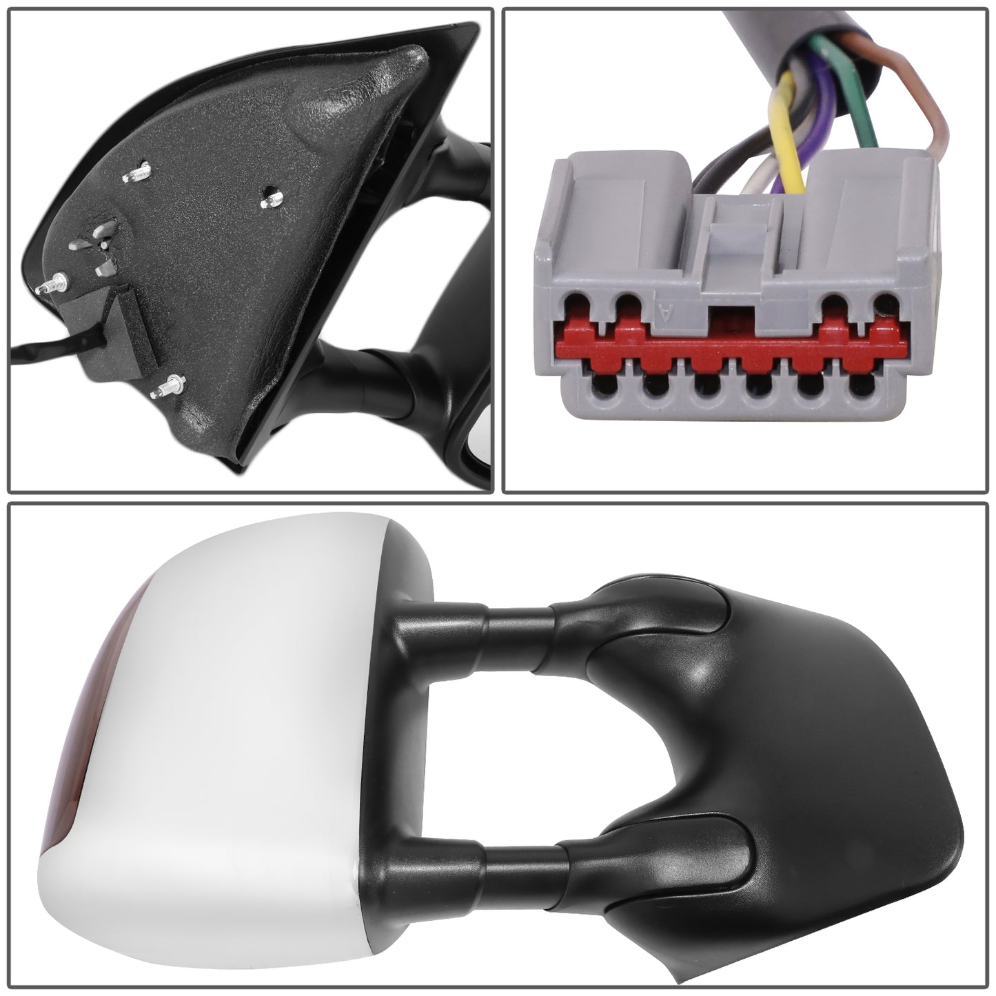 RETROVISOR MIRROR - OE STYLE - FORD EXCURSION 03-05 - FORD F-250 SUPER DUTY 99-07 - FORD F-350 SUPER DUTY 99-07 - FORD F-450 SUPER DUTY 99-07 - FORD F-550 SUPER DUTY 99-07 - WITH POWER WITH HEATED GLASS WITH TURN SIGNAL CHROME COVER - PASSENGER SIDE -