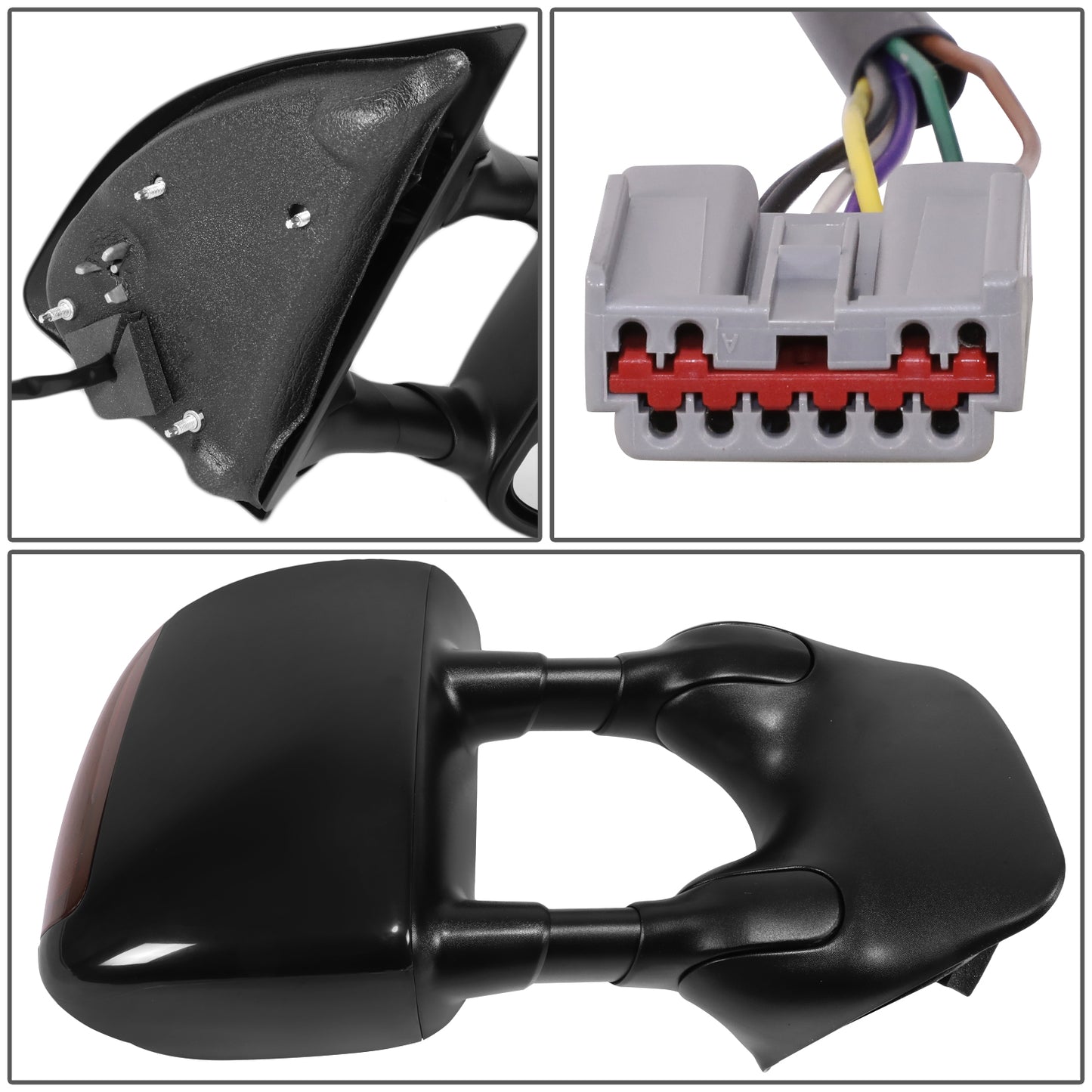 RETROVISOR MIRROR - OE STYLE - FORD EXCURSION 03-05 - FORD F-250 SUPER DUTY 03-07 - FORD F-350 SUPER DUTY 03-07 - FORD F-450 SUPER DUTY 03-07 - FORD F-550 SUPER DUTY 03-07 - WITH POWER WITH HEATED GLASS WITH TURN SIGNAL GLOSS COVER - PASSENGER SIDE -