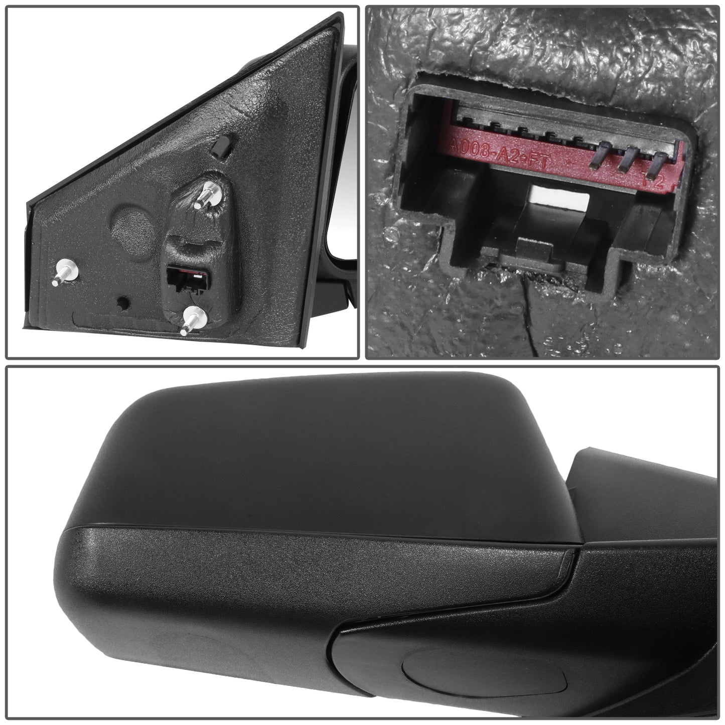 RETROVISOR MIRROR - OE STYLE - FORD EDGE 07 - WITH POWER TEXTURED COVER - PASSENGER SIDE - PAINT TO MATCH - BLACK