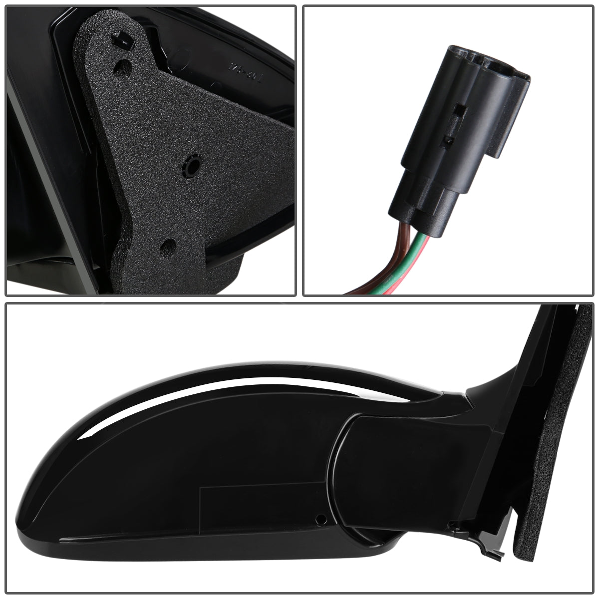 RETROVISOR MIRROR - OEM - 02-07 FORD FOCUS - POWERED - HEATED - PAINTABLE - BLACK - RIGHT