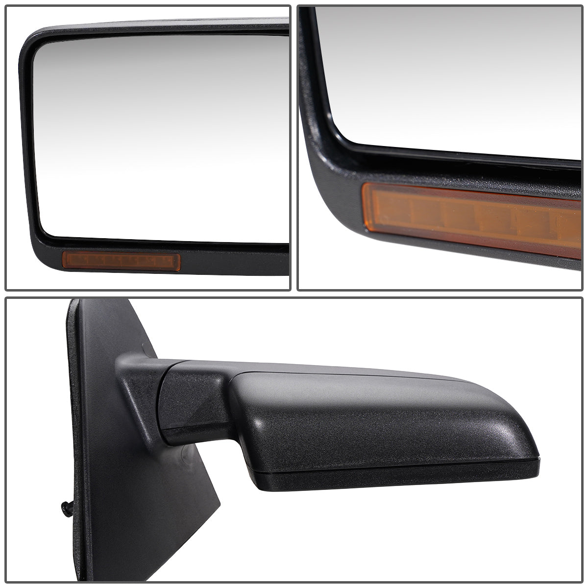 RETROVISOR MIRROR - OEM - 04-08 FORD F-150 - POWERED - HEATED - W/ SIGNAL LIGHT - TEXTURED - CHROME COVER - RIGHT