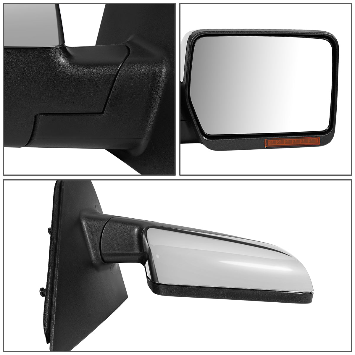 RETROVISOR MIRROR - OEM - 04-08 FORD F-150 - POWERED - HEATED - W/ SIGNAL LIGHT - CHROME COVER - RIGHT