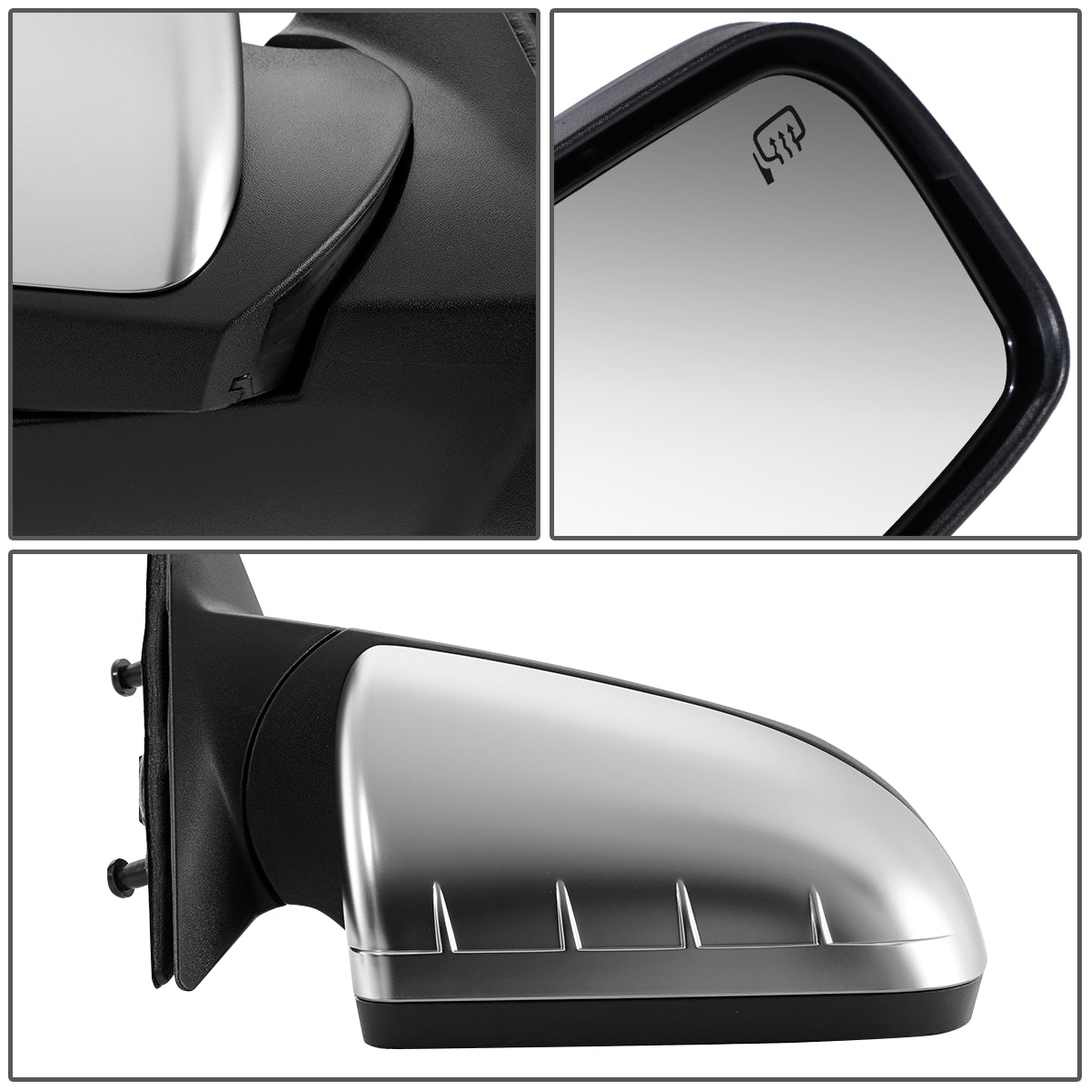 RETROVISOR MIRROR - OEM - 08-09 FORD TAURUS - POWERED - HEATED - W/ PUDDLE LIGHT - FOLDING - SATIN CHROME - RIGHT