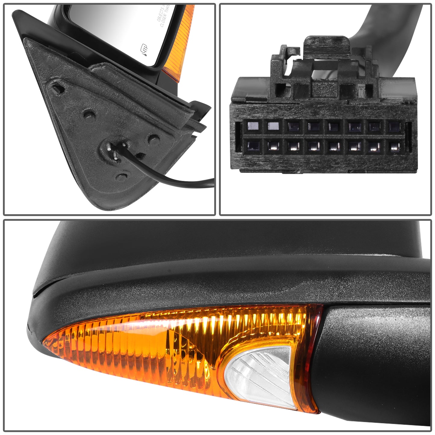 RETROVISOR MIRROR - OE STYLE - FORD EXPEDITION 2003-2004 - WITH POWER WITH HEATED WITH SIGNAL - PASSENGER RIGHT SIDE - BLACK