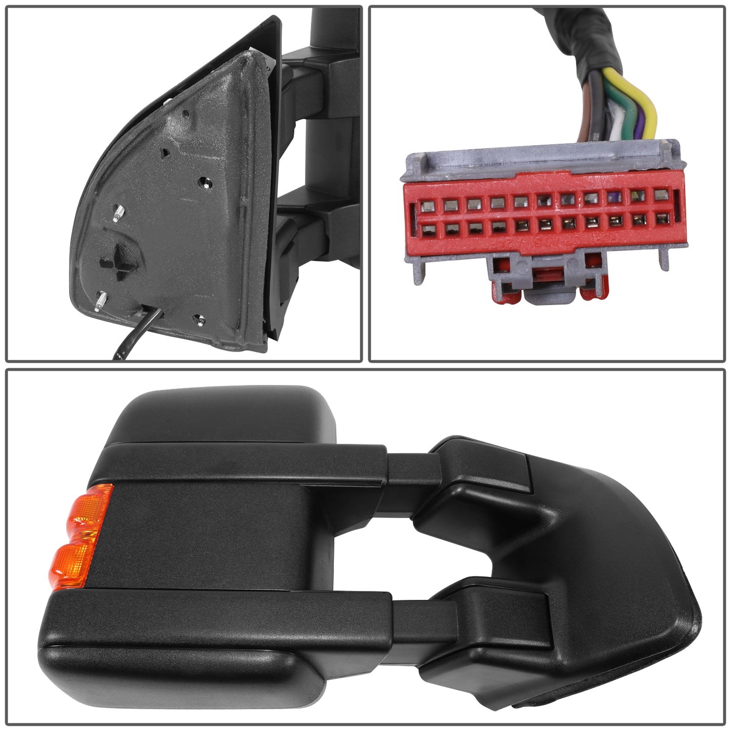 RETROVISOR MIRROR - OE STYLE - FORD F-250 SUPER DUTY 08 - FORD F-350 SUPER DUTY 08 - DUAL MIRROR WITH HEATED WITH POWER WITH SIGNAL - PASSENGER SIDE - PAINT TO MATCH - BLACK