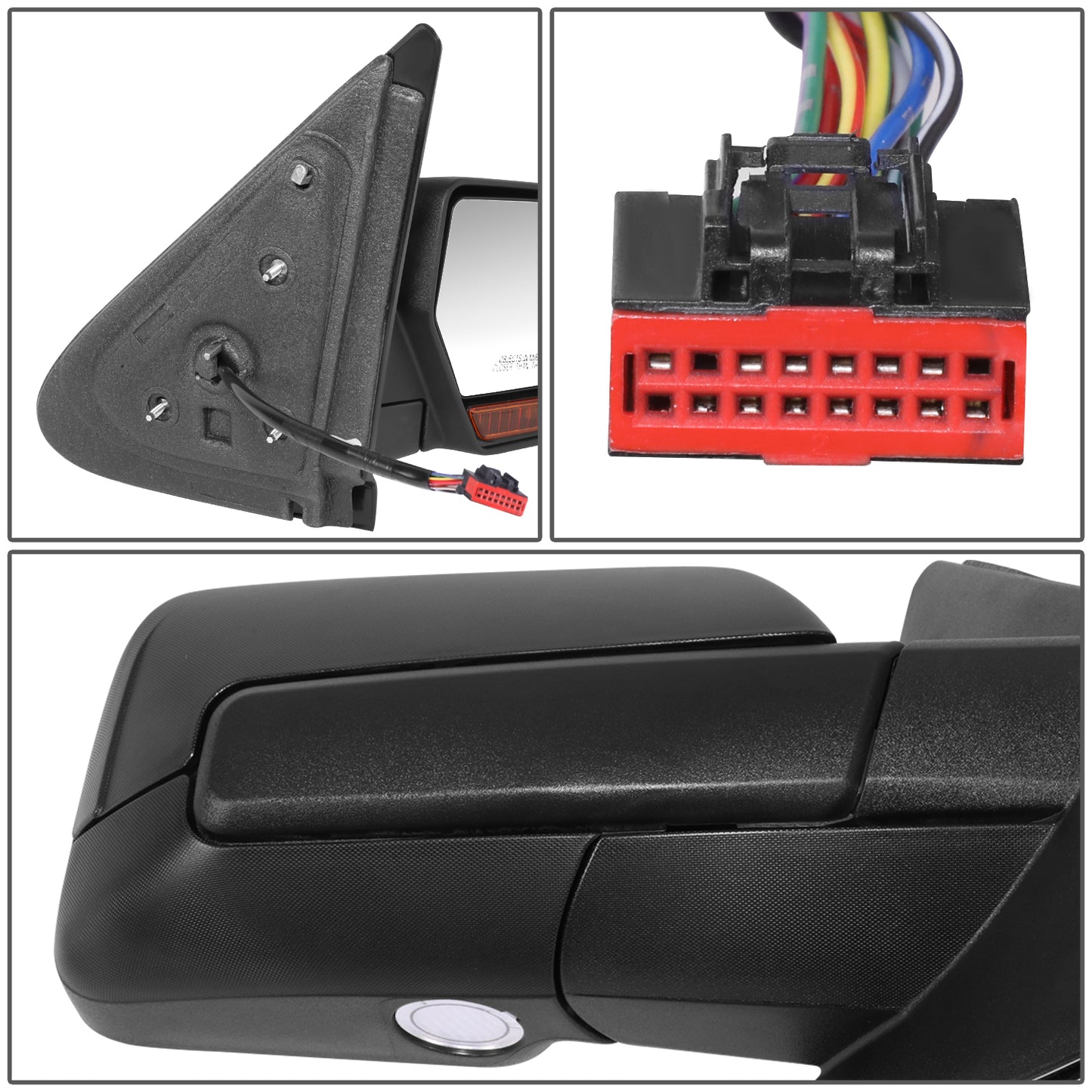 RETROVISOR MIRROR - OE STYLE - FORD EXPEDITION 07-10 - WITH POWER WITH HEATED WITH SIGNAL - PASSENGER SIDE - PAINT TO MATCH - BLACK