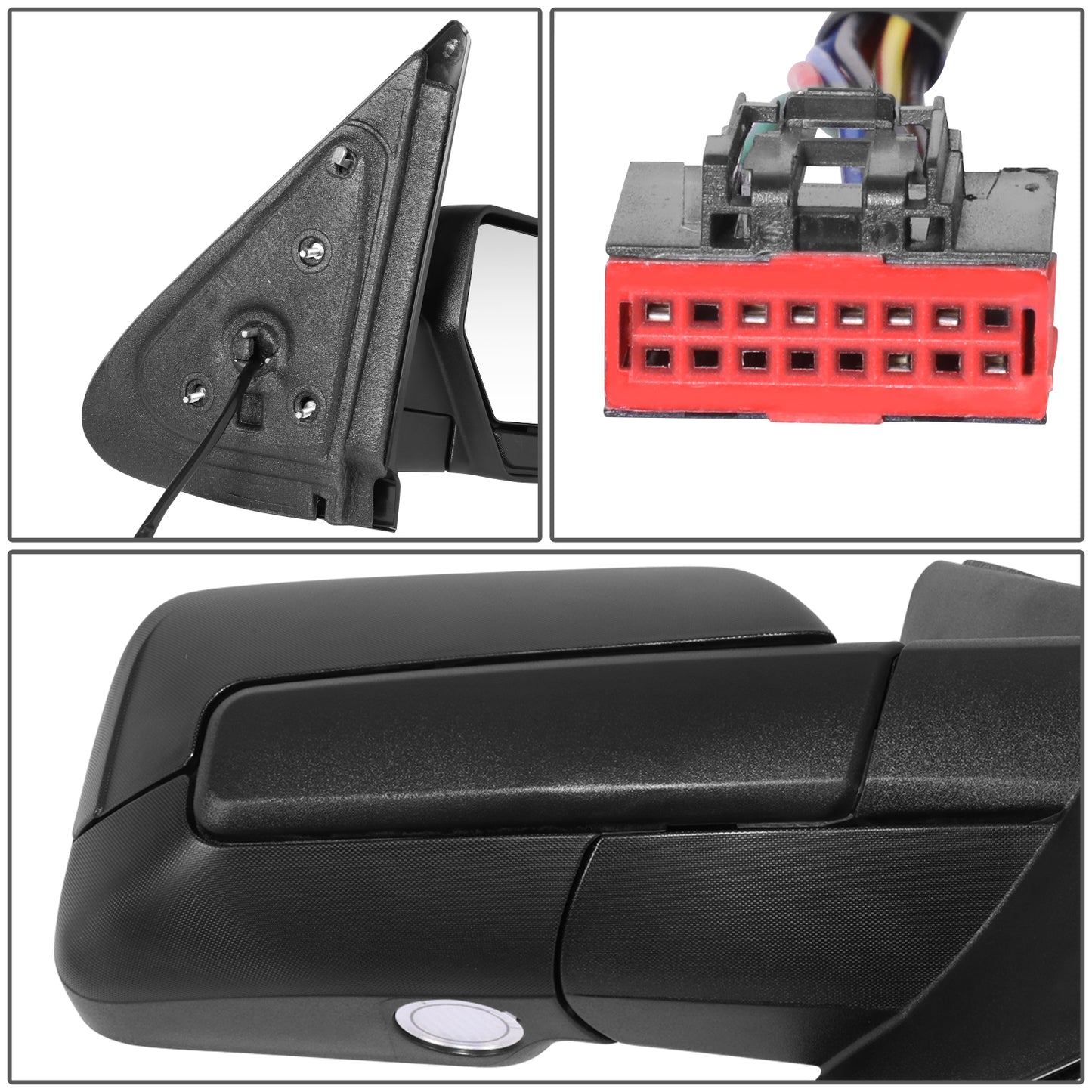 RETROVISOR MIRROR - OE STYLE - FORD EXPEDITION 07-10 - WITH POWER WITH HEATED GLASS - PASSENGER SIDE - PAINT TO MATCH - BLACK