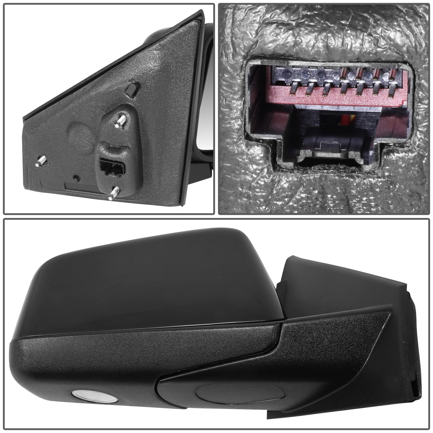 RETROVISOR MIRROR - OE STYLE - FORD EDGE 07 - WITH POWER WITH HEATED WITH MEMORY WITH PUDDLE - PASSENGER SIDE - PAINT TO MATCH - BLACK