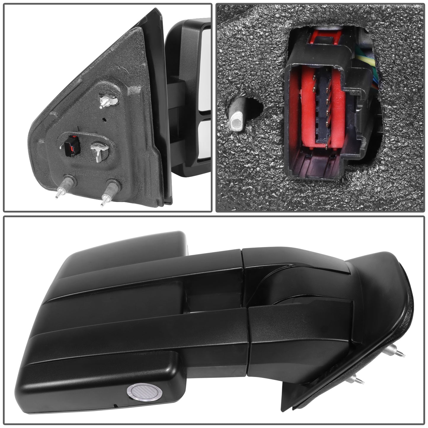 RETROVISOR MIRROR - OE STYLE - FORD F-150 07-08 - WITH POWER DUAL MIRROR WITH HEATED WITH TURN SIGNAL - PASSENGER SIDE - PAINT TO MATCH - BLACK