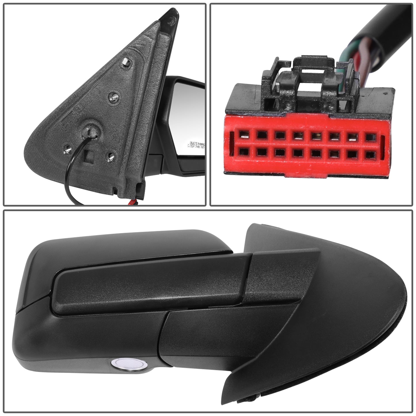 RETROVISOR MIRROR - OE STYLE - FORD EXPEDITION 11 - WITH POWER WITH HEATED GLASS - PASSENGER SIDE - PAINT TO MATCH - BLACK