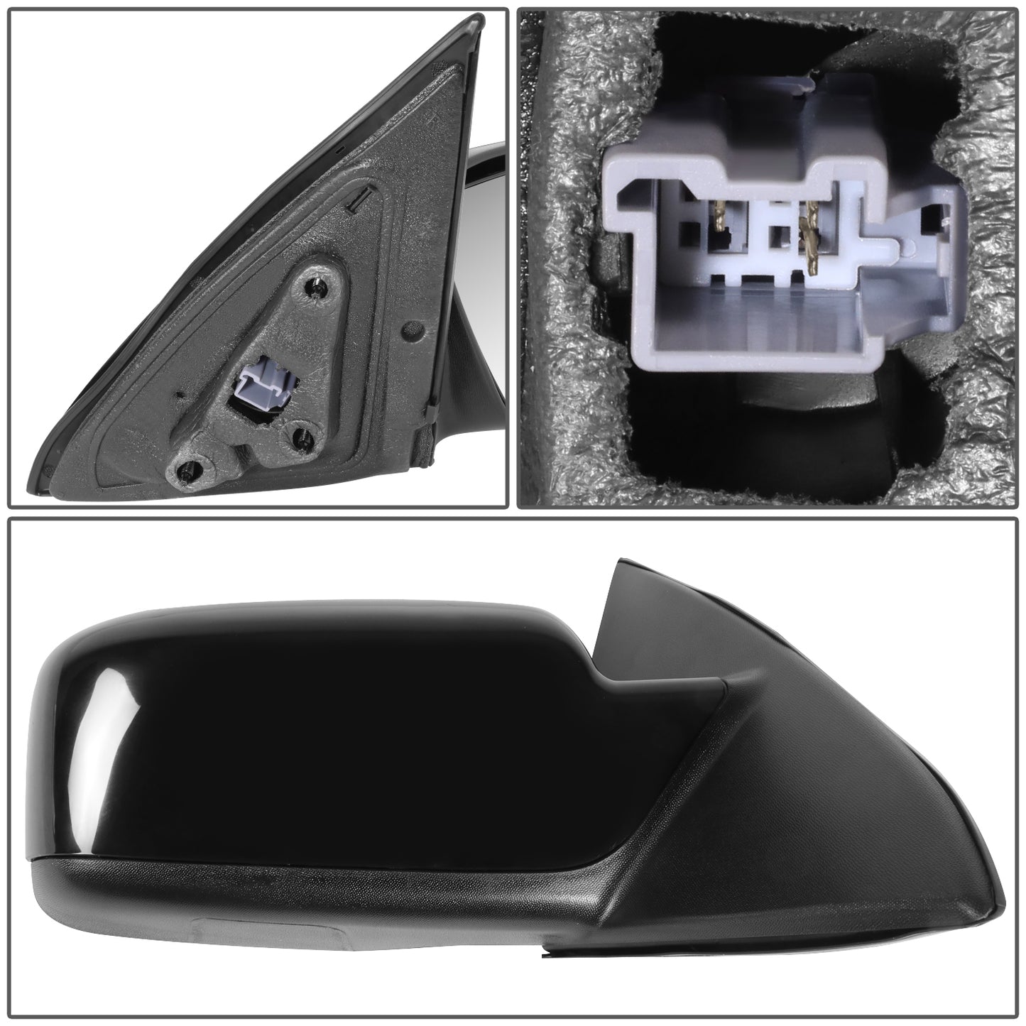 RETROVISOR MIRROR - OE STYLE - FORD FUSION 11-12 - WITH POWER WITH BLIND SPOT MIRROR WITH TEXTURED COVER - PASSENGER SIDE - PAINT TO MATCH - BLACK