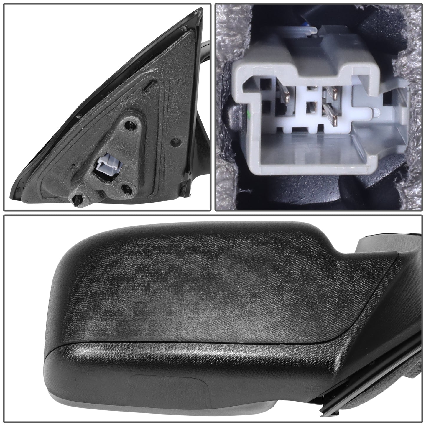 RETROVISOR MIRROR - OE STYLE - FORD FUSION 2011-2012 - WITH POWER WITH TEXTURED COVER - PASSENGER RIGHT SIDE - BLACK