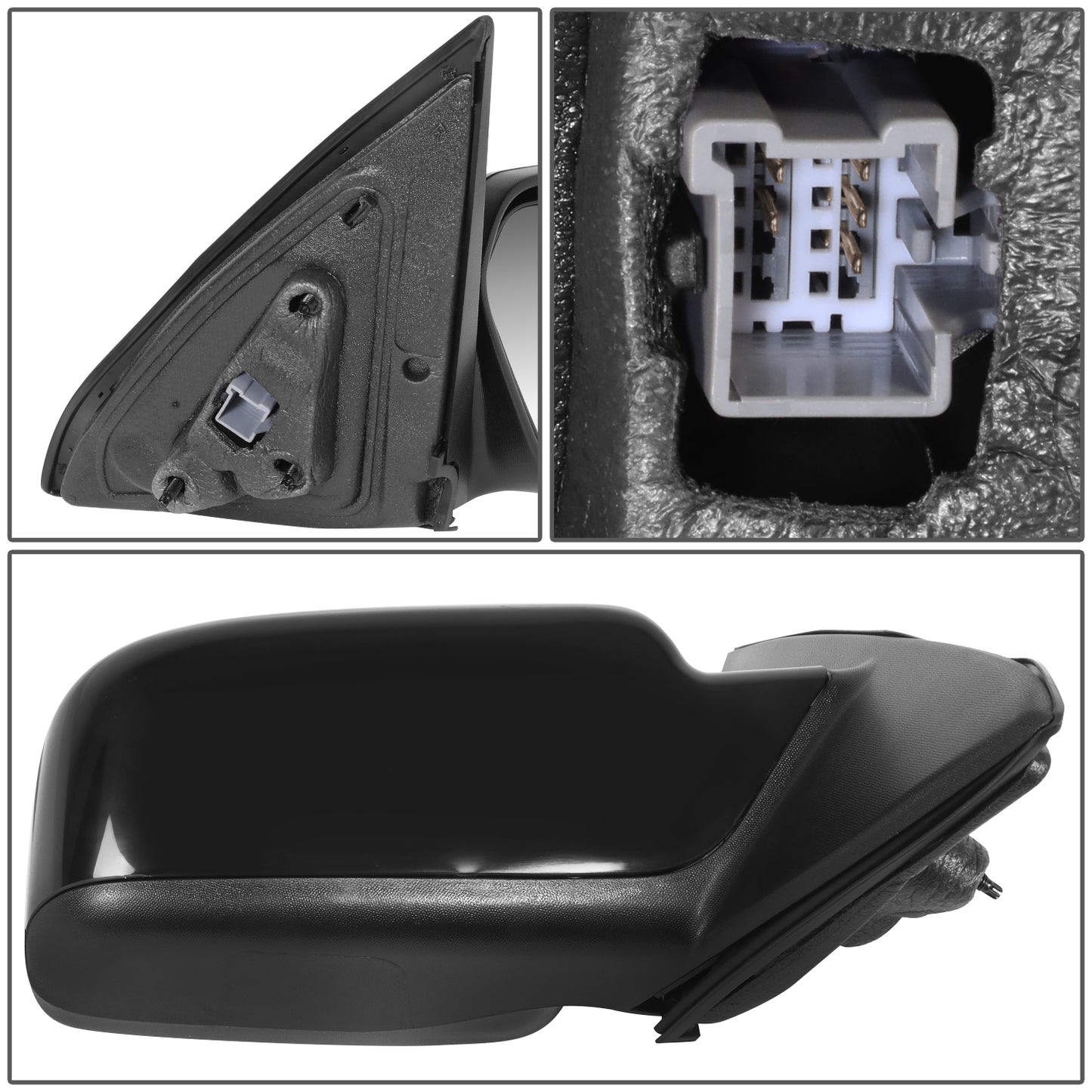 RETROVISOR MIRROR - OE STYLE - FORD FUSION 11-12 - WITH POWER WITH HEATED GLASS WITH BLIND SPOT MIRROR WITH TEXTURED COVER - PASSENGER SIDE - PAINT TO MATCH - BLACK