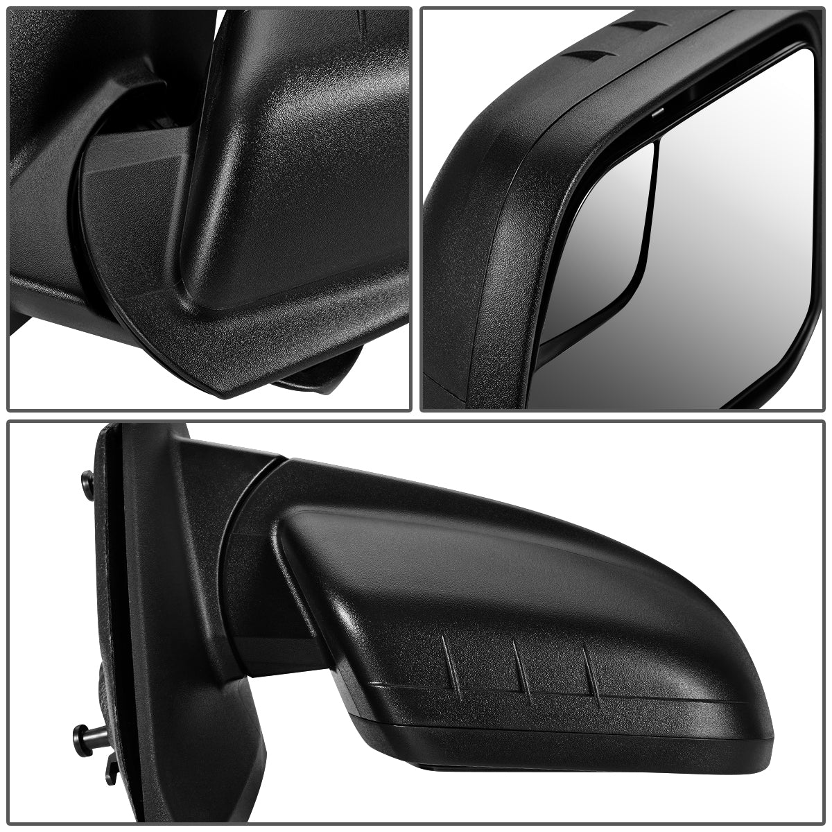 RETROVISOR MIRROR - OEM - 11-14 FORD EDGE - POWERED - W/ BLIND SPOT GLASS - TEXTURED - BLACK - RIGHT