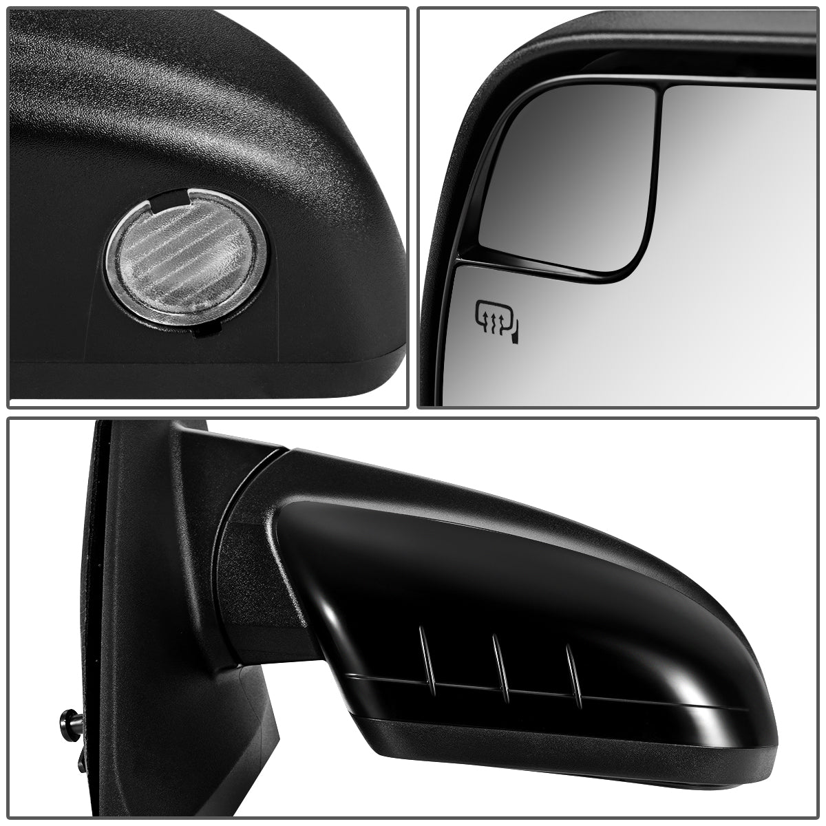 RETROVISOR MIRROR - OEM - 11-14 FORD EDGE - POWERED - HEATED - W/ MEMORY - W/ PUDDLE LIGHT - W/ BLIND SPOT GLASS - BLACK MATERIAL - RIGHT