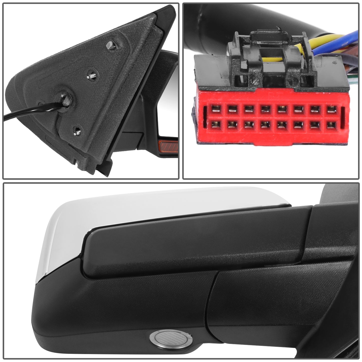 RETROVISOR MIRROR - FORD EXPEDITION 2015-2017 - WITH POWER FOLD - WITH HEATED - WITH BLIND SPOT CHROME COVER - OE STYLE - PASSENGER RIGHT SIDE