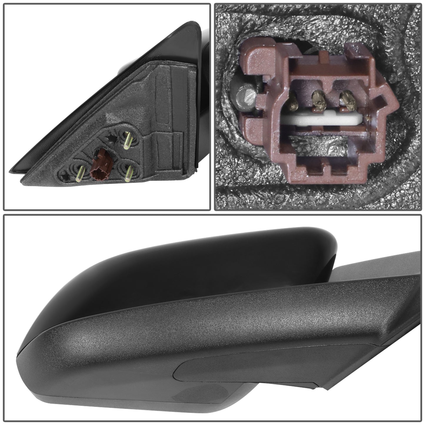 RETROVISOR MIRROR - OE STYLE - FORD MUSTANG 2010-2012 - WITH POWER GLOSS COVER - PASSENGER RIGHT SIDE - BLACK