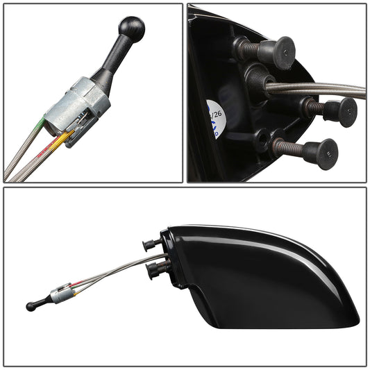 RETROVISOR MIRROR - OEM - 82-87 CHEVY CAVALIER - MANUAL - W/CABLE - BLACK MATERIAL - LEFT