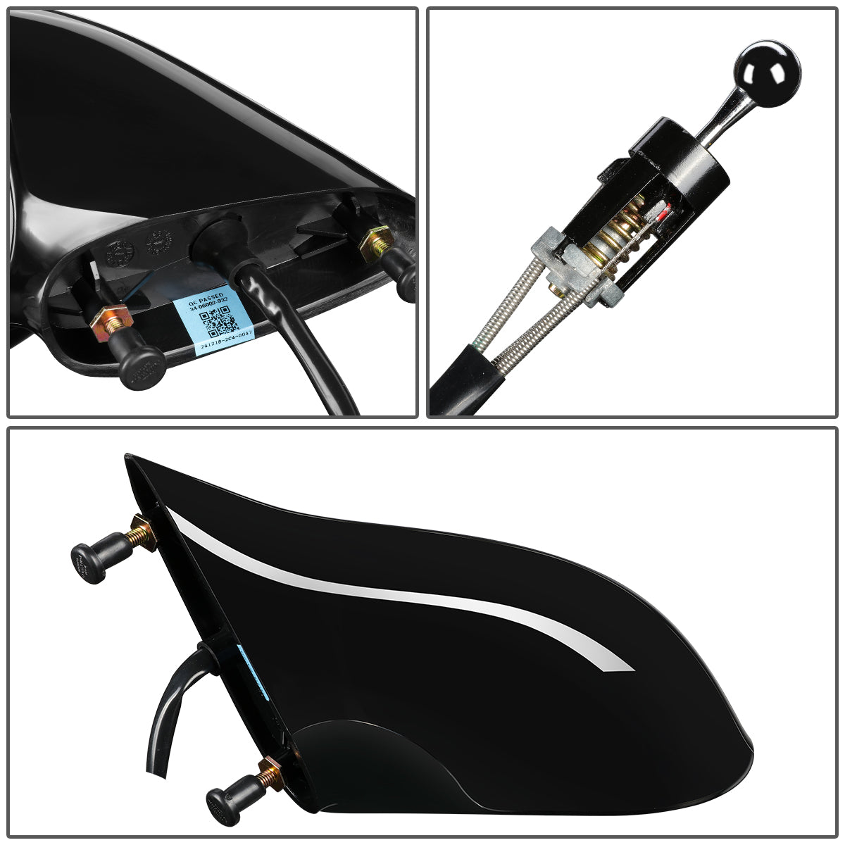 RETROVISOR MIRROR - OEM - 92-99 BUICK LESABRE / 92-99 OLDSMOBILE 88 - MANUAL - PAINTABLE - BLACK - LEFT