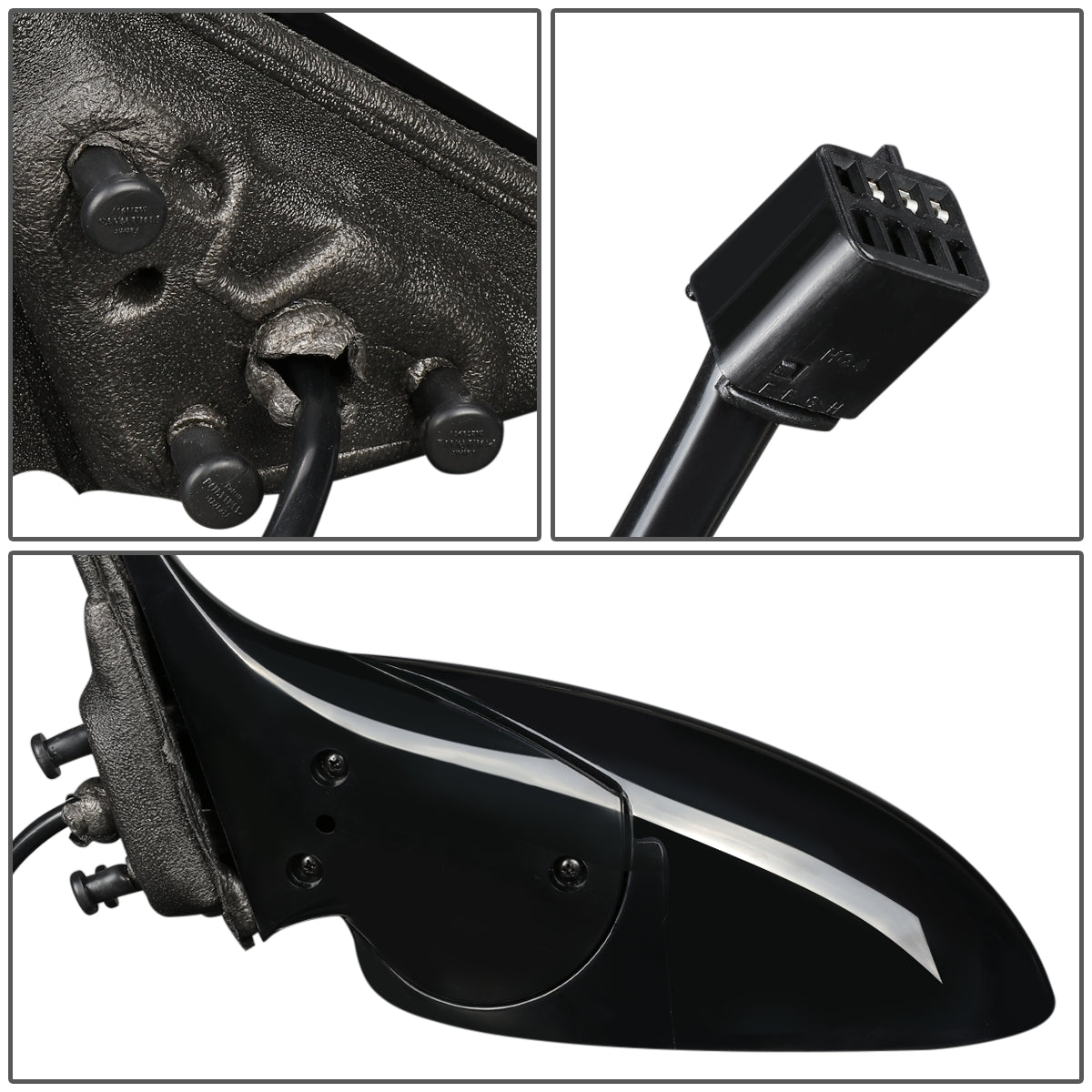 RETROVISOR MIRROR - OEM - 97-05 BUICK CENTURY / 97-04 BUICK REGAL - POWERED - PAINTABLE - BLACK - LEFT