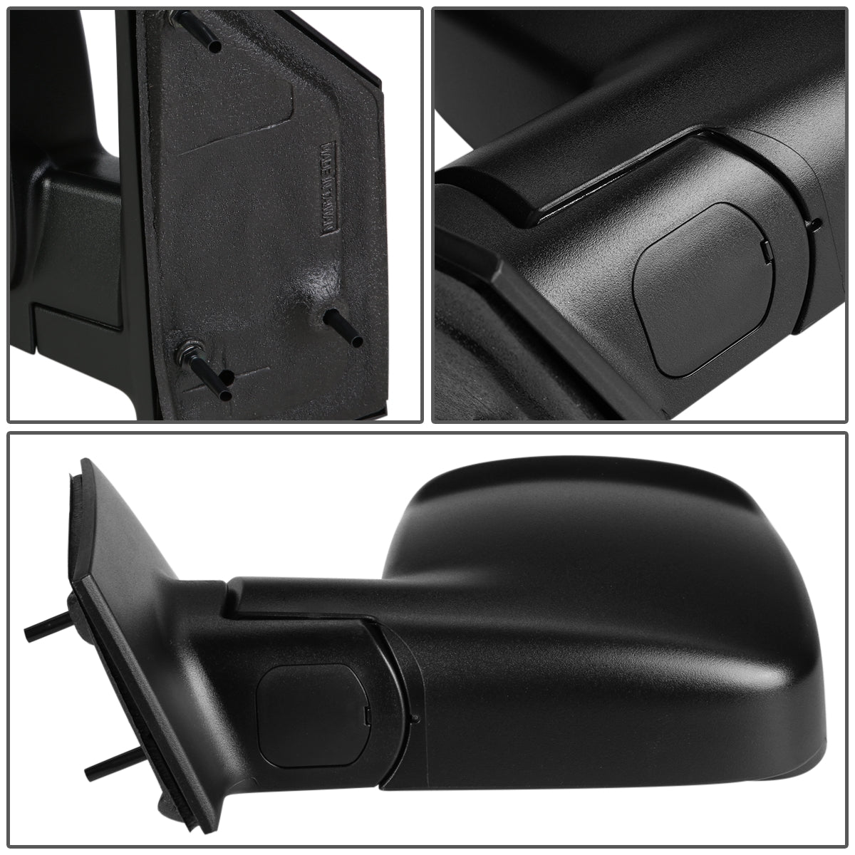 RETROVISOR MIRROR - OEM - 03-07 CHEVY EXPRESS 1500, 2500, 3500 / 03-07 GMC SAVANA 1500, 2500, 3500 - MANUAL - TEXTURED - BLACK - LEFT