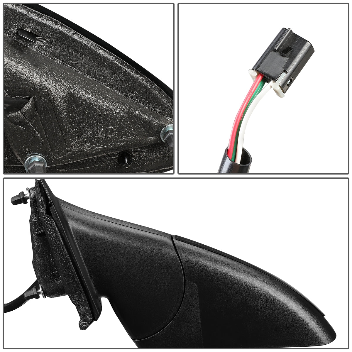 RETROVISOR MIRROR - OEM - 05-10 CHEVY COBALT SEDAN - POWERED - PAINTABLE - BLACK - LEFT