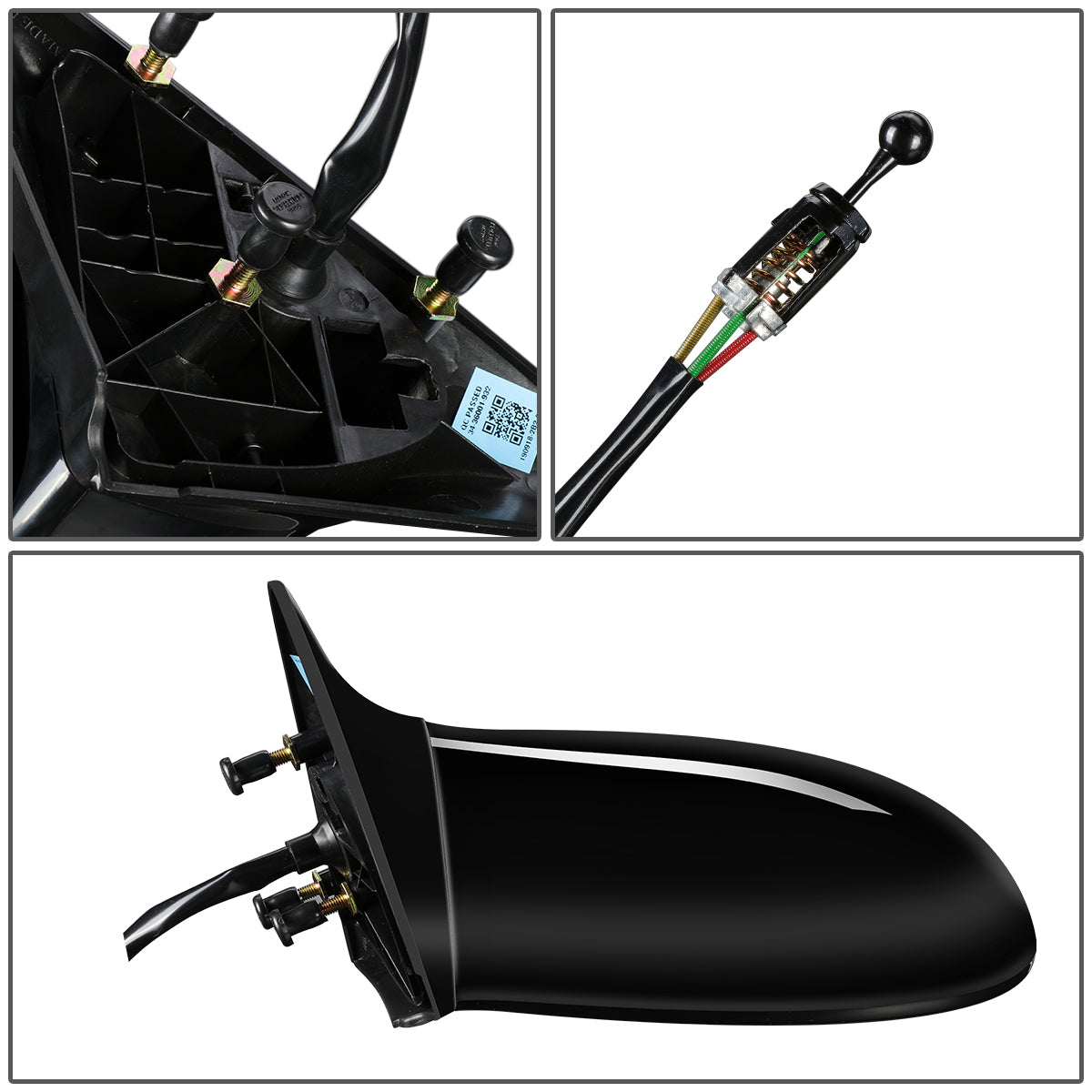 RETROVISOR MIRROR - OEM - 99-01 OLDSMOBILE ALERO / 2002 PONTIAC GRAND AM - MANUAL - PAINTABLE - BLACK - LEFT