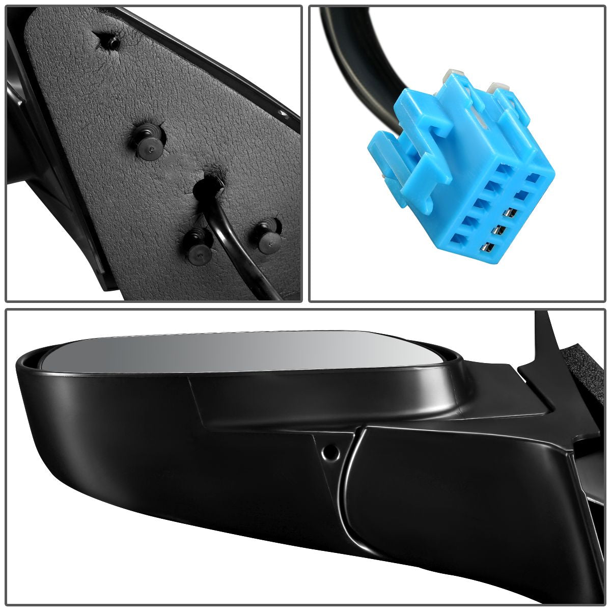 RETROVISOR MIRROR - OEM - 02-07 BUICK RENDEZVOUS - POWERED - PAINTABLE - BLACK - LEFT