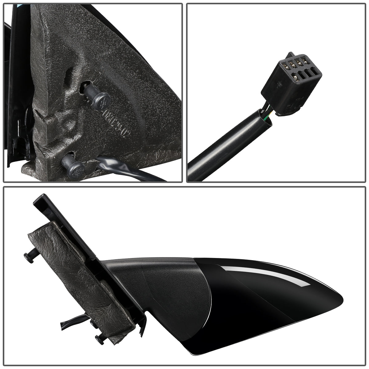 RETROVISOR MIRROR - OEM - 06-07 CHEVY MALIBU - POWERED - HEATED - PAINTABLE - BLACK - LEFT