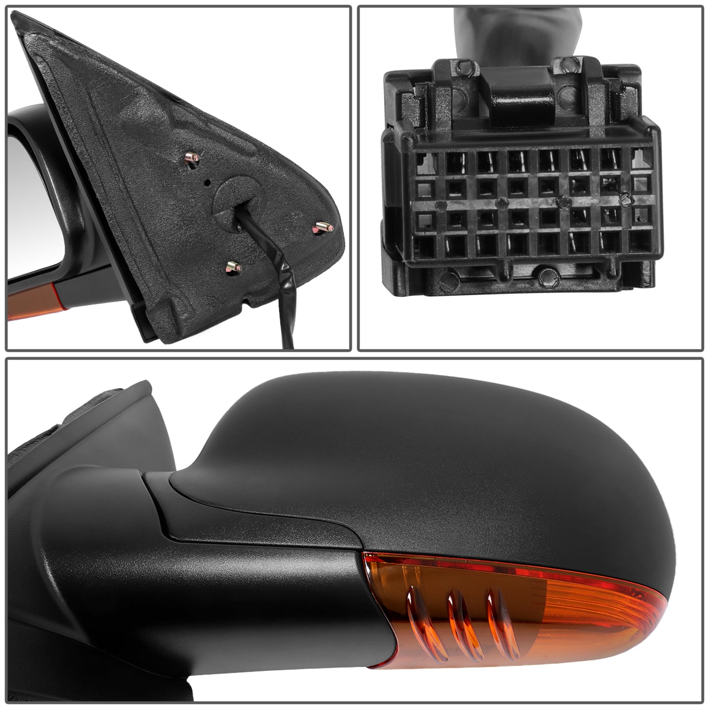 RETROVISOR MIRROR - OE STYLE - CHEVROLET TRAILBLAZER 04-07 - WITH POWER WITH HEATED WITH MEMORY - DRIVER SIDE - PAINT TO MATCH - BLACK