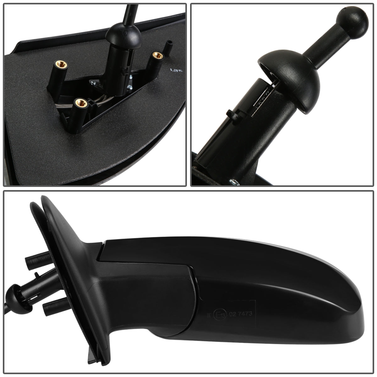 RETROVISOR MIRROR - OEM - 04-08 CHEVY AVEO / 09-11 CHEVY AVEO5 / 09-10 PONTIAC G3 - MANUAL - PAINTABLE - BLACK - LEFT