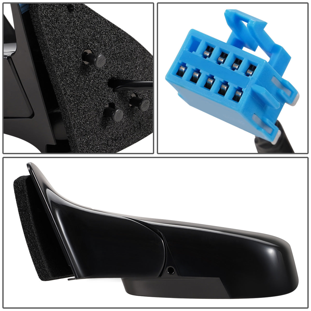 RETROVISOR MIRROR - OEM - 02-05 BUICK RENDEZVOUS - POWERED - HEATED - W/ MEMORY - FOLDING - BLACK MATERIAL - LEFT