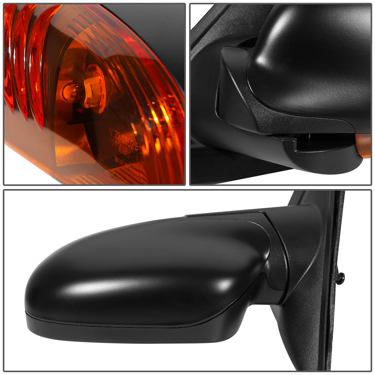 RETROVISOR MIRROR - OEM - 02-05 CHEVY TRAIL BLAZER - POWERED - HEATED - W/ MEMORY - W/ TURN SIGNAL - FOLDING - BLACK MATERIAL - LEFT