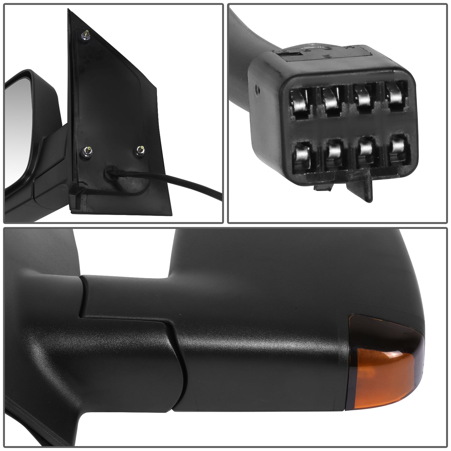 RETROVISOR MIRROR - OE STYLE - CHEVROLET EXPRESS 1500 03-07 - CHEVROLET EXPRESS 2500 03-07 - CHEVROLET EXPRESS 3500 03-07 - WITH POWER WITH HEATED WITH SIGNAL - DRIVER SIDE - PAINT TO MATCH - BLACK