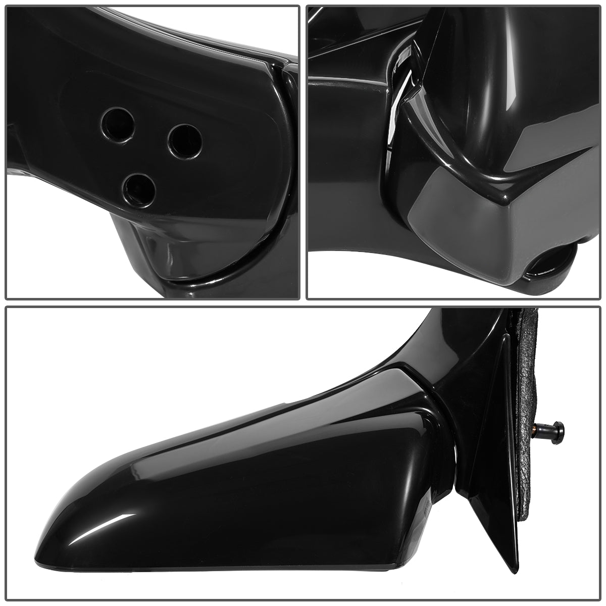 RETROVISOR MIRROR - OEM - 03-07 CADILLAC CTS, CTS-V - POWERED - HEATED - W/ MEMORY - W/ BLUE GLASS - FOLDING - BLACK MATERIAL - LEFT