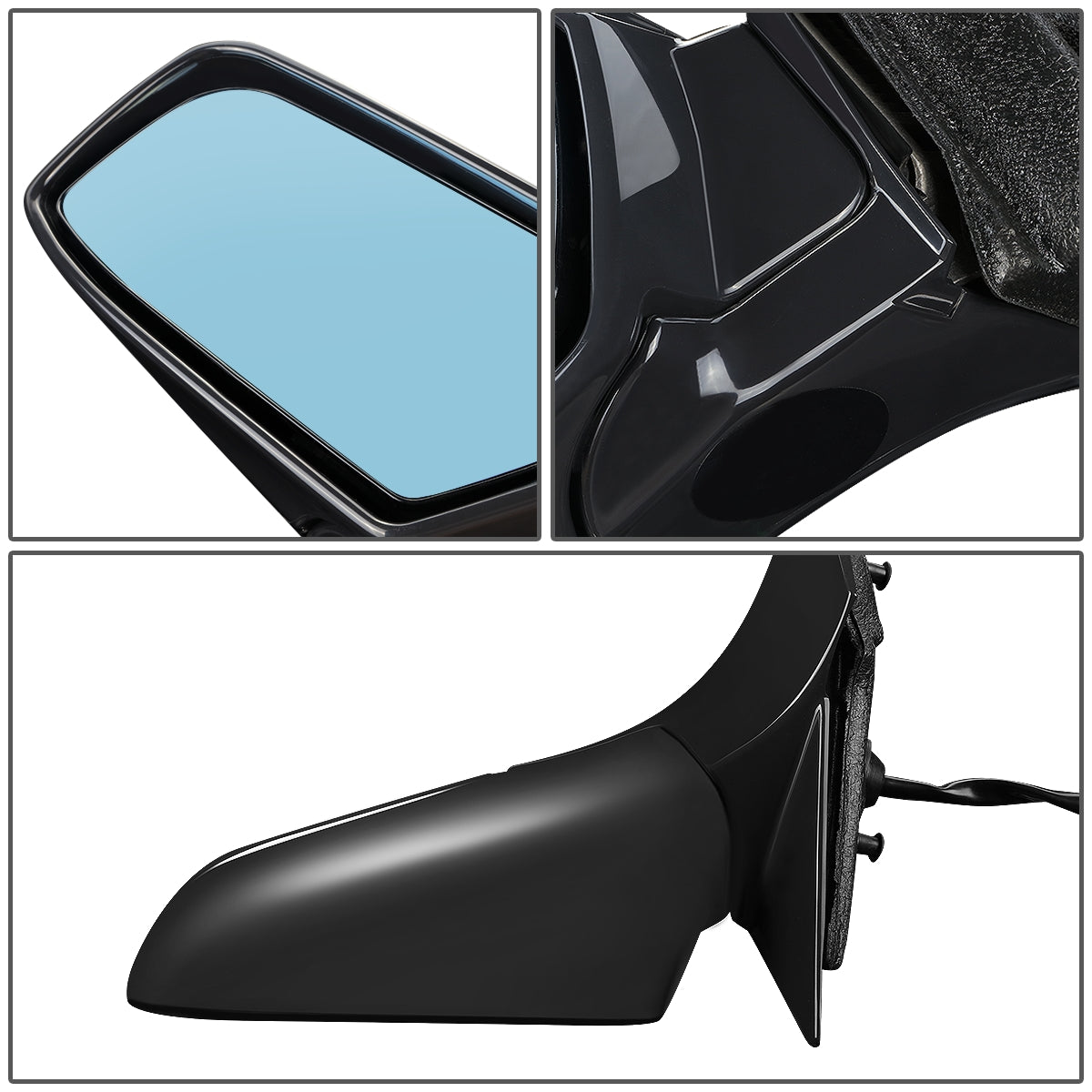 RETROVISOR MIRROR - OEM - 03-07 CADILLAC CTS, CTS-V - POWERED - HEATED - W/ MEMORY - W/ BLUE GLASS - W/ POWER FOLDING - BLACK MATERIAL - LEFT