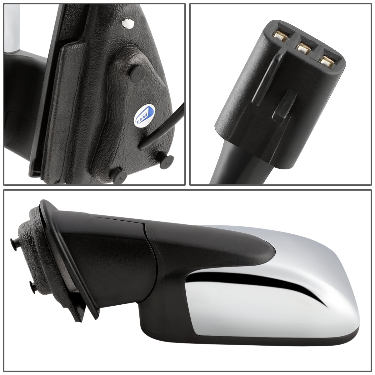 RETROVISOR MIRROR - OEM - 06-11 CHEVY HHR - POWERED - CHROME - LEFT