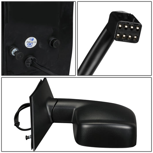 RETROVISOR MIRROR - OEM - 03-13 CHEVY EXPRESS, GMC SAVANA - POWERED - HEATED - FOLDING - W/ SIGNAL LIGHT - W/ DUAL GLASS - TEXTURED - BLACK - LEFT