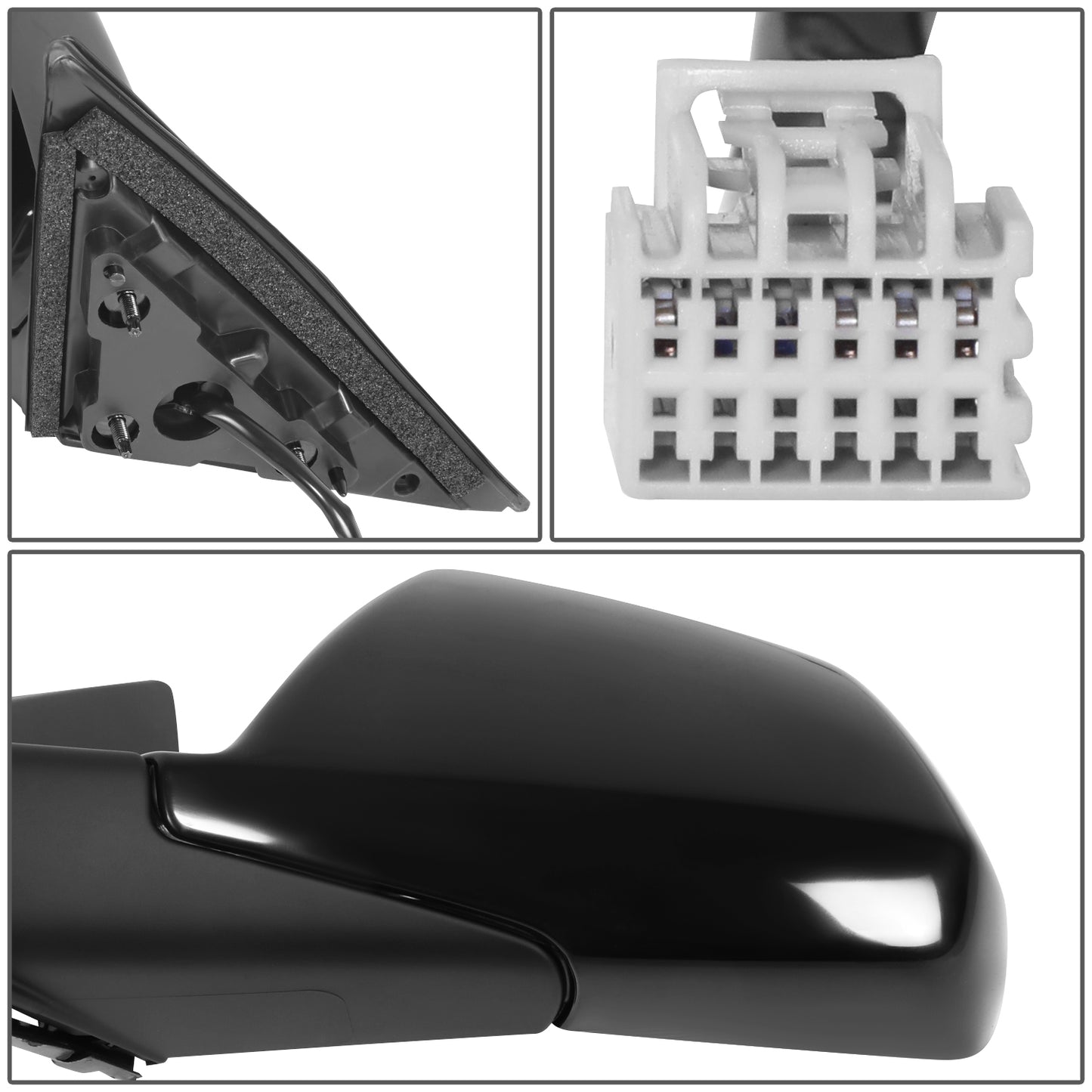 RETROVISOR MIRROR - OE STYLE - CADILLAC CTS 2008-2014 - WITH POWER WITH HEATED GLASS - DRIVER LEFT SIDE - BLACK