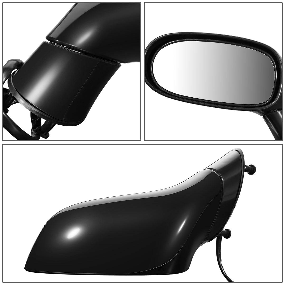 RETROVISOR MIRROR - OEM - 05-13 CHEVY CORVETTE - POWERED - HEATED - FOLDING - BLACK MATERIAL - LEFT