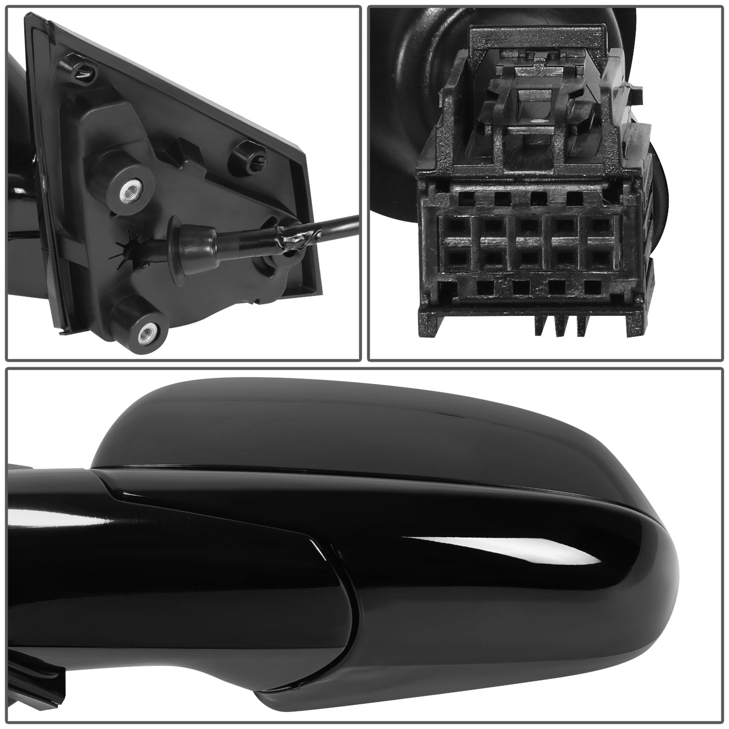 RETROVISOR MIRROR - OE STYLE - CADILLAC SRX 2010-2016 - WITH POWER WITH HEATED GLASS - DRIVER LEFT SIDE - BLACK