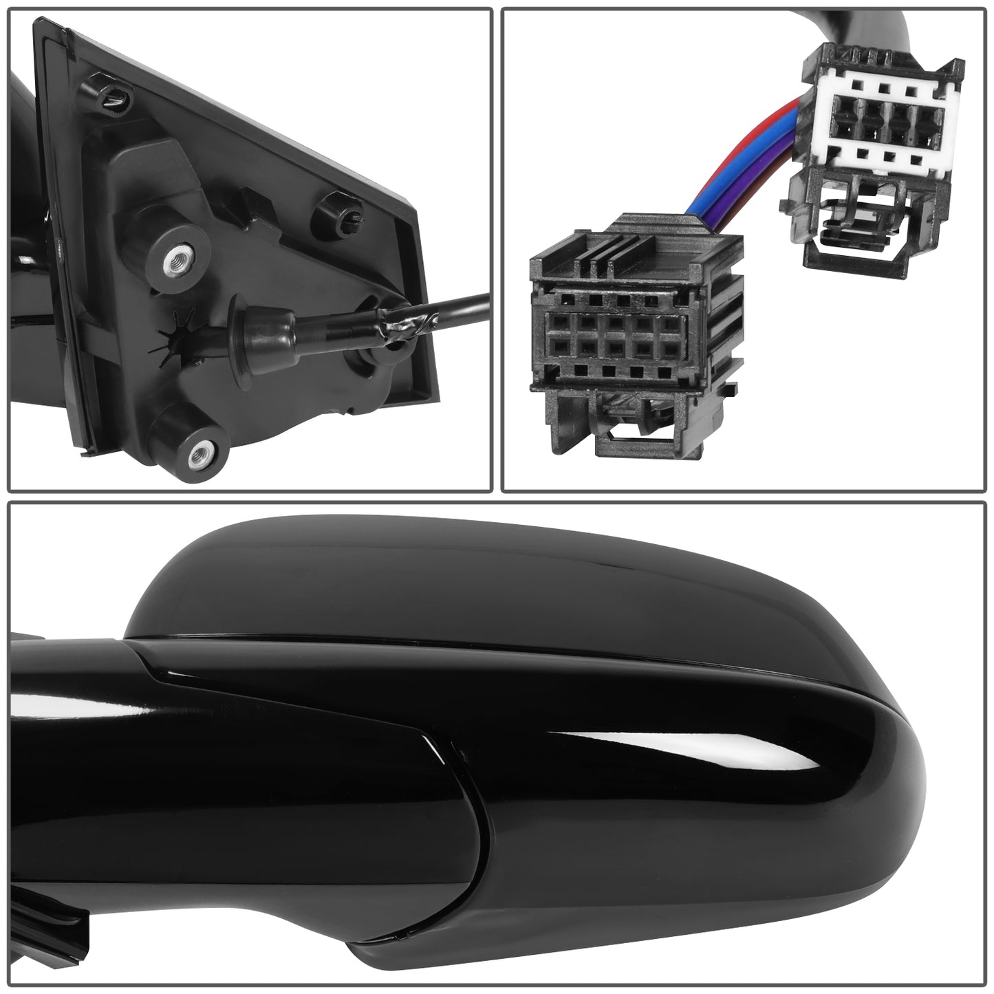 RETROVISOR MIRROR - OE STYLE - CADILLAC SRX 2010-2012 - WITH POWER FOLD WITH HEATED GLASS - DRIVER LEFT SIDE - BLACK